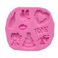 Voberry&reg; Wedding Silicone Sugar Chocolate Mold Mould Cake Fondant DIY Cooking Tool (Footprints ) N4