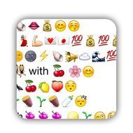 Generic Durable Made By Mdf Printed Emoji 1 Coaster N3
