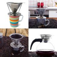 Nuk3y&reg; PREMIUM Stainless Steel Coffee Dripper | Reuseable Coffee Filter with Cup Stand - 2 Cup N9