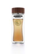 Bamboo Lid Double Walled Glass Tea Infuser w/ Tea Filter 300ml/10.14oz