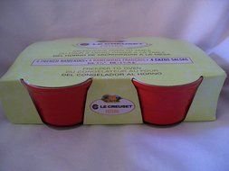 Le Creuset Poterie French Ramekins, Set of 4 Red, 4 3/4 Oz. N2