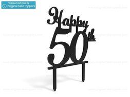 Original Cake Toppers Happy 50th - Black