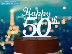 Original Cake Toppers Happy 50th - Black N2