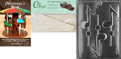 Cybrtrayd J005 Musical Note Lolly Chocolate Candy Mold with Exclusive Cybrtrayd Copyrighted Chocolate Molding... N4