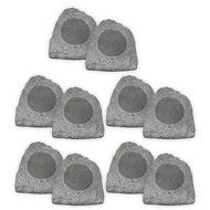 Theater Solutions 10R8G Outdoor Granite 8" Rock 10 Speaker Set for Deck Pool Spa Yard Garden