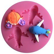 FLY Aircraft Pumpkin Car Shape Silicone Fondant Cake Mold For Cake Decorating Baking Mould,Pink N2