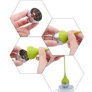 Tea Strainer, FiveBox Silicone Tea Infuser Loose Leaf Tea Handle Stainless Steel Filter Infuser with Drip Tray-Set... N7