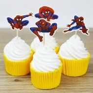 Winrase&reg; Pack of 24 Cute Spider-Man Kids Party Decoration Paper Cupcake Toppers (Spider-Man) N4