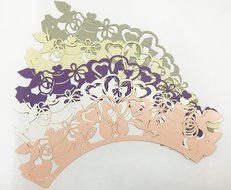 HUAL Cupcake Wrappers 50 Filigree Artistic Bake Cake Paper Cups Cat Lace Laser Cut Liner Baking Cup Muffin Case... N7