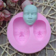 Human Face Silicone Fondant Mold Chocolate Polymer Clay Mould N3