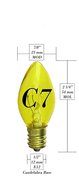 7 Watt C7 Transparent Outdoor Patio Party Christmas Novelty Replacement Bulbs, 25 Pack (Red) N20