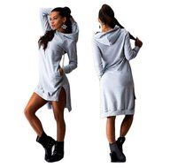 Morecome Women Sweatshirt Dress Double Split Hoodie Pullover Pockets Sweater (XL, Blue) N7