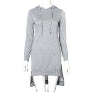 Morecome Women Sweatshirt Dress Double Split Hoodie Pullover Pockets Sweater (XL, Blue) N8