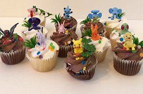 Pokemon cupcake topper set of 24 with grass and leaves N3