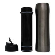 Equaliteria&trade;Portable stainless steel grey French Press 12oz travel mug with filter and double wall insulated thermos... N6