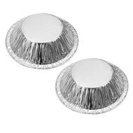 ReFaxi&reg;125Pcs Silver Aluminum Foil Cupcake Cookie Pudding Egg Tart Lined Mold Round N2