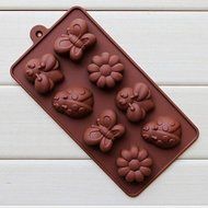 Sher Fashion Silicone Chocolate Mold Candy Shaping Cake Decorating Cake Cooking Tools Ice Modelling Mould(Random... N2