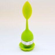 GOOTRADES Tea Infuser Leaf Strainer Handle with Steel Ball Silicone Leaf Lid (pack of 2) (Blue) N7