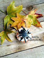 Edible Halloween Xl Black Tarantula Spider Cupcake Toppers Set of 20 N2