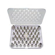 MIREN 52pcs Stainless Steel Cake Decorating Tips Set DIY Pastry Tubes Icing Piping Nozzles with Storage Box N3