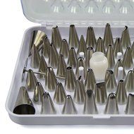 MIREN 52pcs Stainless Steel Cake Decorating Tips Set DIY Pastry Tubes Icing Piping Nozzles with Storage Box N4