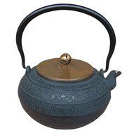 ufengkeantique black japanese cast-iron loop-handled kung fu teapot with rivet pattern N2