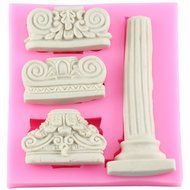 Mujiang Castle Pillar Silicone Cake Decorating Tools Clay Chocolate Candy Fondant Molds N7