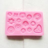 Allforhome Food use grade sugarcraft craft assorted NOVELTY BUTTONs Candy cupcake topper Silicone Mold, Sugarcraft... N2