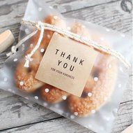 ONOR-Tech 100 PCS Lovely Cute Bowknot OPP Self Adhesive Cookie Bakery Candy Biscuit Roasting Treat Gift DIY Plastic... N40