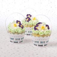 Sweet Creations 12 Count Easter Baking Cupcake Basket Wrap, White, White N2