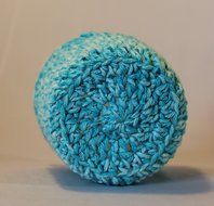 Handmade Crochet Ice Cream Pint Cozy in Blue Splash N3