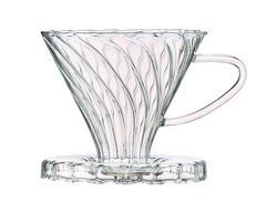 Harold Import Company HIC Pour-Over Coffee Filter Cone Borosilicate Glass Number 2-Size Filter, Clear N2