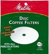 Melitta Coffee Filters for Percolators, White (3.5-Inch Discs), 100-Count Filter