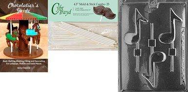 Cybrtrayd J005 Musical Note Lolly Chocolate Candy Mold with Exclusive Cybrtrayd Copyrighted Chocolate Molding... N5