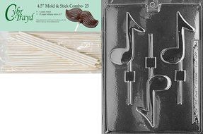 Cybrtrayd J005 Musical Note Lolly Chocolate Candy Mold with Exclusive Cybrtrayd Copyrighted Chocolate Molding... N6