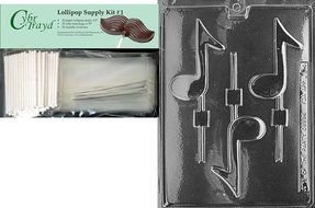 Cybrtrayd J005 Musical Note Lolly Chocolate Candy Mold with Exclusive Cybrtrayd Copyrighted Chocolate Molding... N7