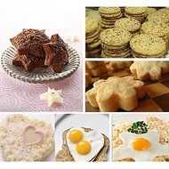Sher Star Heart Flower Cookie Cutter Sporting Shapes Biscuit Mold Stainless Steel Omelette device,Set of 12 N5