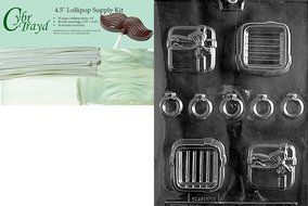 Cybrtrayd W047 Gift Pour Box with 5 Rings Chocolate Candy Mold with Exclusive Cybrtrayd Copyrighted Chocolate... N2
