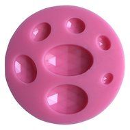 FLY DIY Cake Mold 3D Oval Gem Shape Silicone Chocolate Candy Mold,Pink