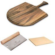 Pizza Peel, Baking Stone &amp; Cutter Bundle