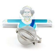 Royal Queen Elizabeth Plastic Clip with Mesh Tea Ball / Egg Infuser, Single Cup or Pot N3