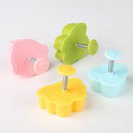 Y&amp;XL&amp;H Fondant Cake DIY Decorating 3D Plunger Cutter Tools Frog Bee Butterfly Beetle Theme (Random Color, 4-Pack) N5