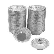 ReFaxi&reg;125Pcs Silver Aluminum Foil Cupcake Cookie Pudding Egg Tart Lined Mold Round N3