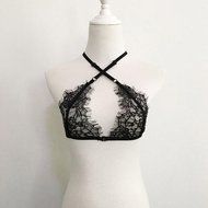 PHOTNO Women Hollow Translucent Underwear Wrapped Chest Sheer Lace Vest Strap Lingerie N3