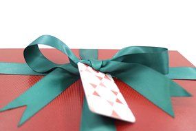 Fancy Gift Box Kit with Lid and Ribbon | Tissue Paper &amp; Tag, Red Canvas Exterior | Complete Gifting Set | Decorative... N6