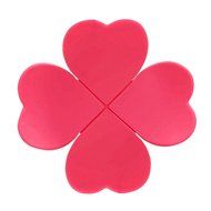 Voberry Pure Flower Clover Shaped Three-dimensional Anti-scald Silicone Coasters 1 Pc (pink) N10