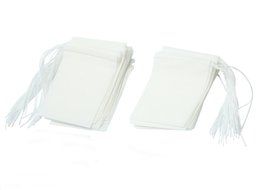 Ewandastore 200 Pcs Disposable String Drawstring Empty Heat Seal Filter Paper Tea Bags White 4.7x6.3inch N4