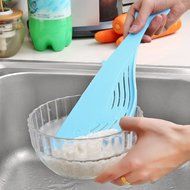 Braceus Kitchen Plastic Whale Shape Spoon Rice Washer Filter Strainer - Blue N9