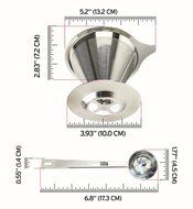 Pour Over Coffee Filter Dripper Kit with Bonus 2 Tablespoon Scoop - All High Quality Stainless Steel Cone Paperless... N6