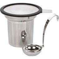 Bellford Home Loose Leaf Stainless Steel, Steep-In-Cup Tea Infuser with Tea Spoon (Black) N11